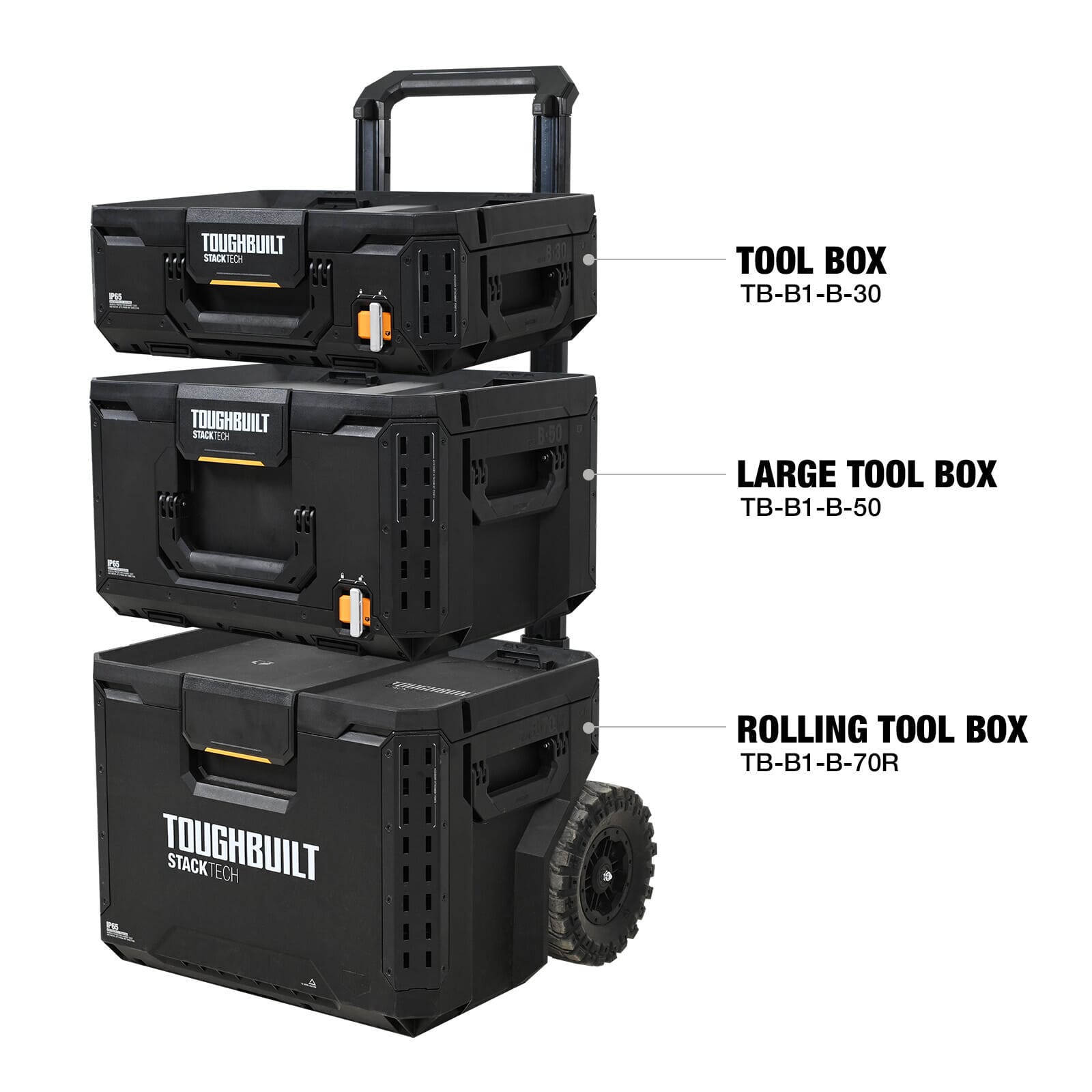 Stacktech Accessory Rails Tool Box STACKTECH 3PC ROLLING TOOL BOX SET - SMARTE LØSNINGER